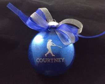 3" Personalized Softball Player/Softball Team/Softball Travel Team Christmas Ornament