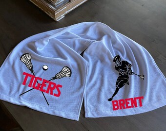 Lacrosse Team/Lacrosse Player/ Lacrosse Travel Team Personalized Cooling Towel and Bottle Holder