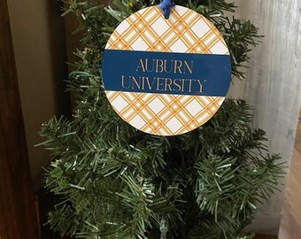 Auburn University/AU/Auburn/ 4” Personalized Flat Auburn Christmas Ornament/Graduation Gift/Sorority Gift/Auburn Student
