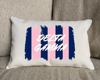 Almohada de lino Delta Gamma/Regalo Delta Gamma/Almohada Delta Gamma/Almohada de la hermandad Delta Gamma