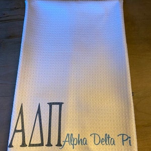 Alpha Delta Pi Sorority/ADPi Waffle Kitchen Towel/ ADPi Bathroom Towel/Alpha Delta Pi Bathroom Towel/Alpha Delta Pi Kitchen Towel