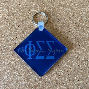 Phi Sigma Sigma Sorority Diamond Shape Keychain/Keyfob