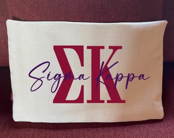 Sigma Kappa Linen Pillow/Sigma Kappa Gift/Sigma Kappa Pillow/EK Sorority Pillow