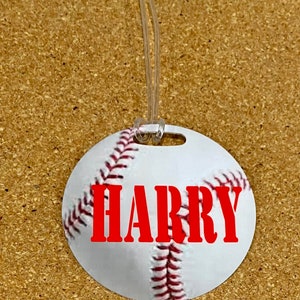 Custom Baseball/Baseball Team/Baseball Player/ Sports Team/ Travel Baseball Team Bag Tag Personalized Luggage Tag/Bag Tag