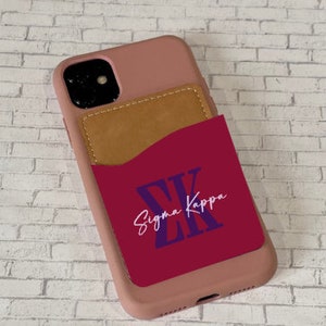 Hermandad / griego personalizado tarjeta de teléfono celular caddy / titular