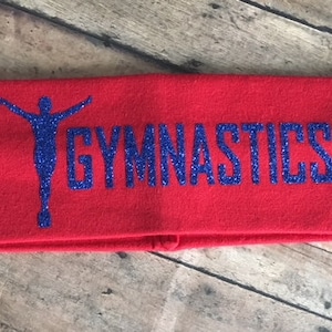 Gymnastics Team Name/Gymnast Headband Personalized 2.5&quot; Wide Lots of colors