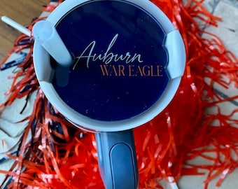 Personalized Auburn University Cup Tumbler Topper/Auburn War Eagle Cup Tumbler Topper/AU/Auburn Tiger Cup Topper Fits A30oz or 40oz Tumbler