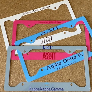 Custom Sorority License Plate Frame