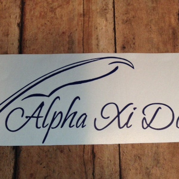 Alpha Xi Delta  Quill Sorority Decal 2x6.5" Car/Computer/Tumber/Cup/Mug/Mirror Decal