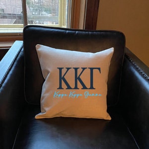 Kappa Kappa Gamma Linen Pillow/Kappa Kappa Gamma Gift/Kappa Kappa Gamma Pillow/Kappa Kappa Gamma Sorority Pillow/Kappa Kappa Gamma Merch