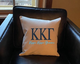 Kappa Kappa Gamma Linen Pillow/Kappa Kappa Gamma Gift/Kappa Kappa Gamma Pillow/Kappa Kappa Gamma Sorority Pillow/Kappa Kappa Gamma Merch