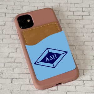 Alpha Delta Pi / ADPi tarjeta de teléfono celular Caddy / titular de la tarjeta de teléfono celular