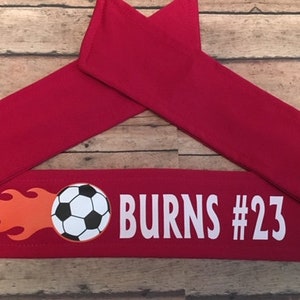 Soccer Tieback Moisture Wicking Sports Headband 2.5" Wide Lots of Colors/Soccer Headbands/Soccer Tieback Headband/Soccer Travel Team Gift