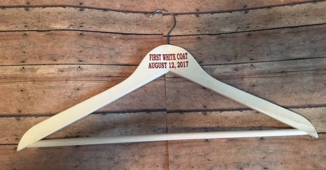 First White Coat Hanger Etsy