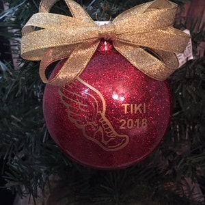 3&quot; Personalized Winged Shoe/Track/Cross Country Christmas Ornament