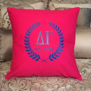 Customized Sorority/Delta Delta Delta/Alpha Phi/Kappa Alpha Theta/Sigma Kappa/Delta Zeta/Alpha Zeta Tau 18x18 Throw Pillow