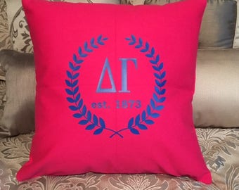 Delta Gamma Sorority 18x18 Throw Pillow/DG Sorority Pillow/Delta Gamma Bid Day Regalo