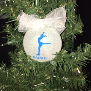 3&quot; Ice Skater/Figure Skater Personalized Glitter Christmas Ornament