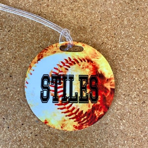Custom Baseball/Baseball Team/Baseball Player/ Sports Team/ Travel Baseball Team Bag Tag Personalized Luggage Tag/Bag Tag