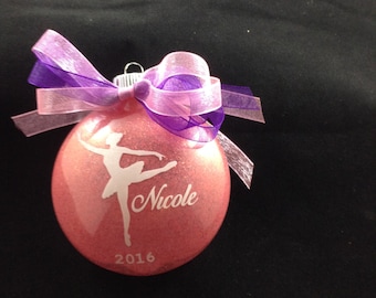 3" Personalized  Glitter Dancer/Ballerina/Ballet Christmas Ornament