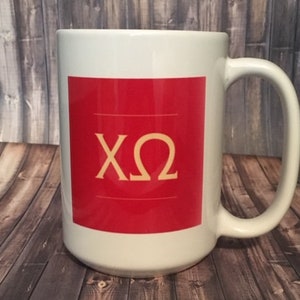 Chi Omega Sorority Personalized Coffee Mug/Coffee Cup 3 Different Sizes Available Officially Licensed
