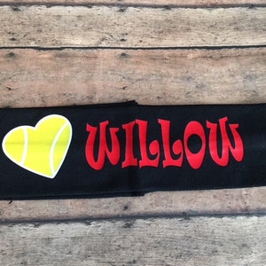 Tennis Heart Personalized 2.5&quot; Headband/ Tennis Team Headband/Tennis Player Headband