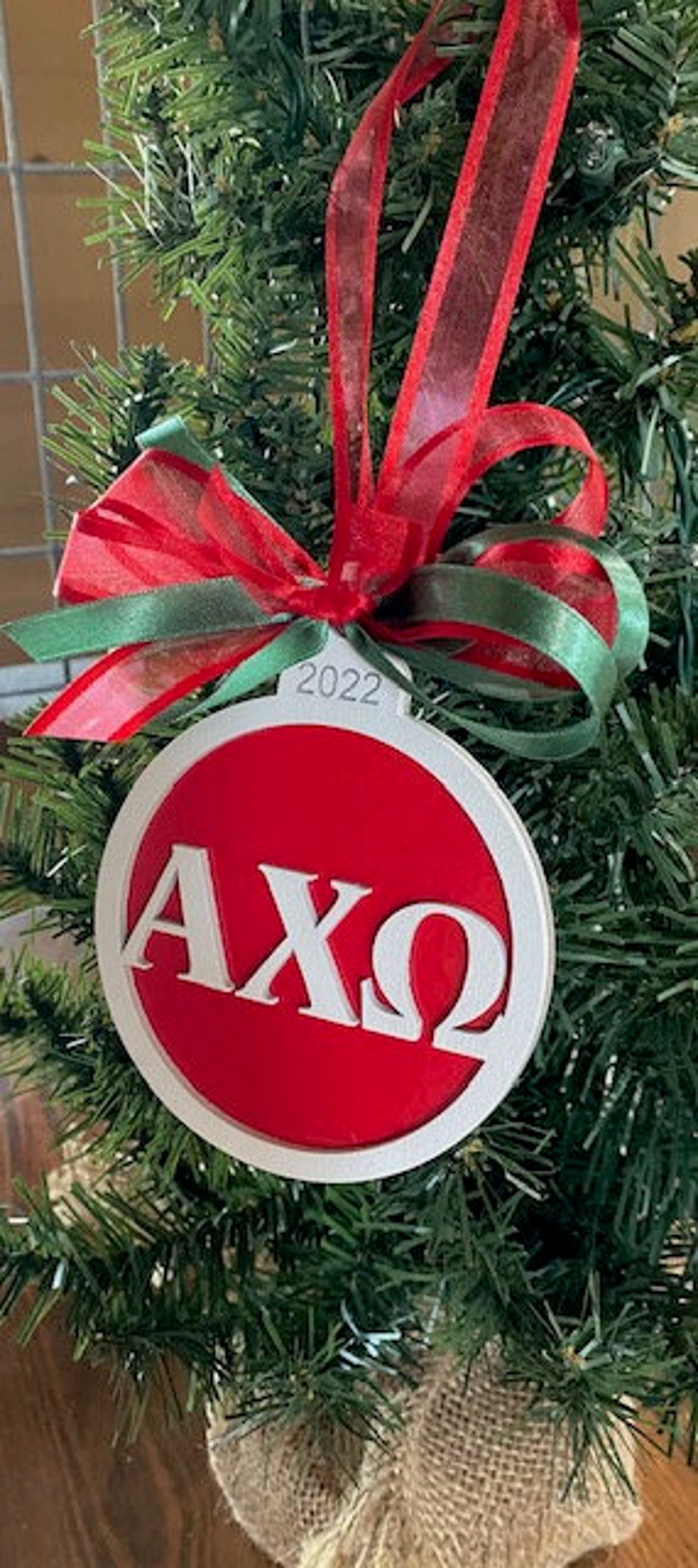 Personalized Alpha Chi Omega Sorority Christmas Ornament Etsy