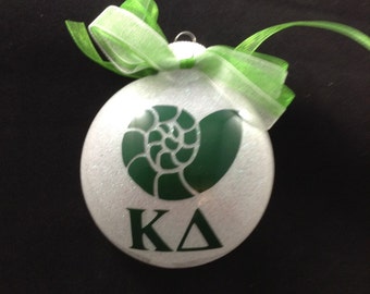 3" Kappa Delta KD Shell Sorority Glitter Christmas Ornament