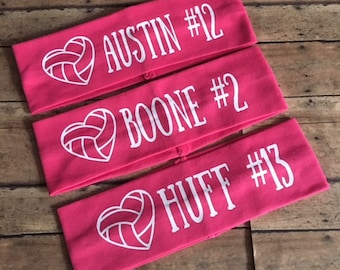 Heart Volleyball Headband 2.5" Wide Volleyball Team/Volleyball Player Headband