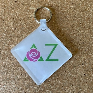 Delta Zeta/DZ Sorority Diamond Shape Keychain/Keyfob