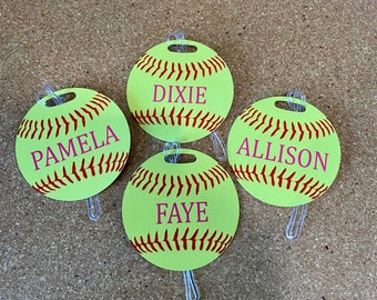 Custom Softball/Softball Team/Softball Player/ Sports Team Personalized Luggage Tag/Bag Tag