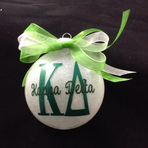 3" Kappa Delta KD  Sorority Glitter Christmas Ornament