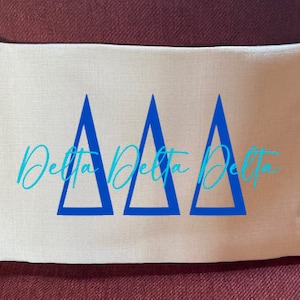 Delta Delta Delta Linen Pillow/Delta Delta Delta Gift/Delta Delta Delta Pillow/Delta Delta Delta Sorority Pillow