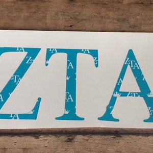 Zeta Tau Alpha Sorority Decal 3x6&quot;