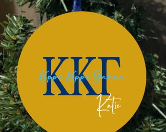 Kappa Kappa Gamma Sorority Custom Flat Aluminum Christmas Ornament Officially Licensed