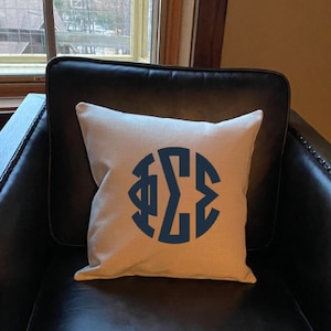 Phi Sigma Sigma Linen Pillow/Phi Sigma Sigma Gift/Phi Sigma Sigma Pillow/Phi Sigma Sigma Sorority Pillow/Phi Sigma Sigma Merch