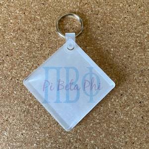 Pi Beta Phi Sorority Diamond Shape Keychain/Keyfob