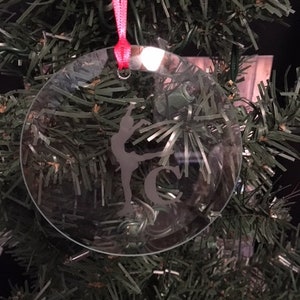 Ice Skater/Figure Skater Personalized Glass Etched Christmas Ornament