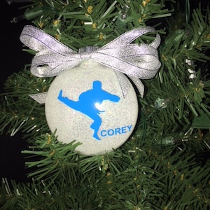 4&quot; Karate/Taekwondo/Martial Arts Personalized Glitter Christmas Ornament