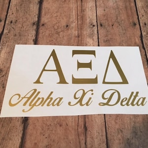 Alpha Xi Delta  Sorority Decal 3x5.5" Car/Computer/Tumber/Cup/Mug/Mirror Decal