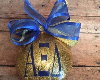 3" Alpha Xi Delta Sorority Glitter Christmas Ornament