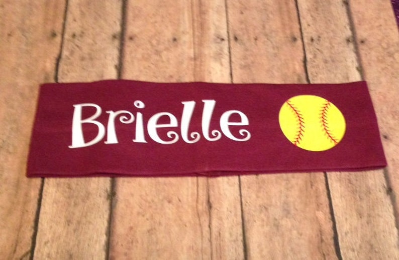 Softball 2.5 Personalized Name Headband/Team Name Sports Headband/ Softball Player/Softball Team/Travel Team Headband image 5