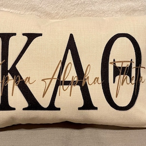 Kappa Alpha Theta Linen Pillow/Kappa Alpha Theta Gift/Kappa Alpha Theta Pillow/Kappa Alpha Theta Sorority Pillow