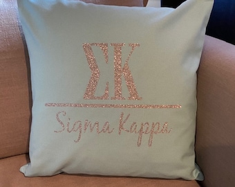 Sigma Kappa Sorority 18x18 Throw Pillow/Decorated Pillow/EK Sorority Pillow/Sigma Kappa Bid Day Gift