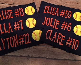 Softball 2.5" Personalized Name Headband/Team Name Sports Headband/ Softball Player/Softball Team/Travel Team Headband