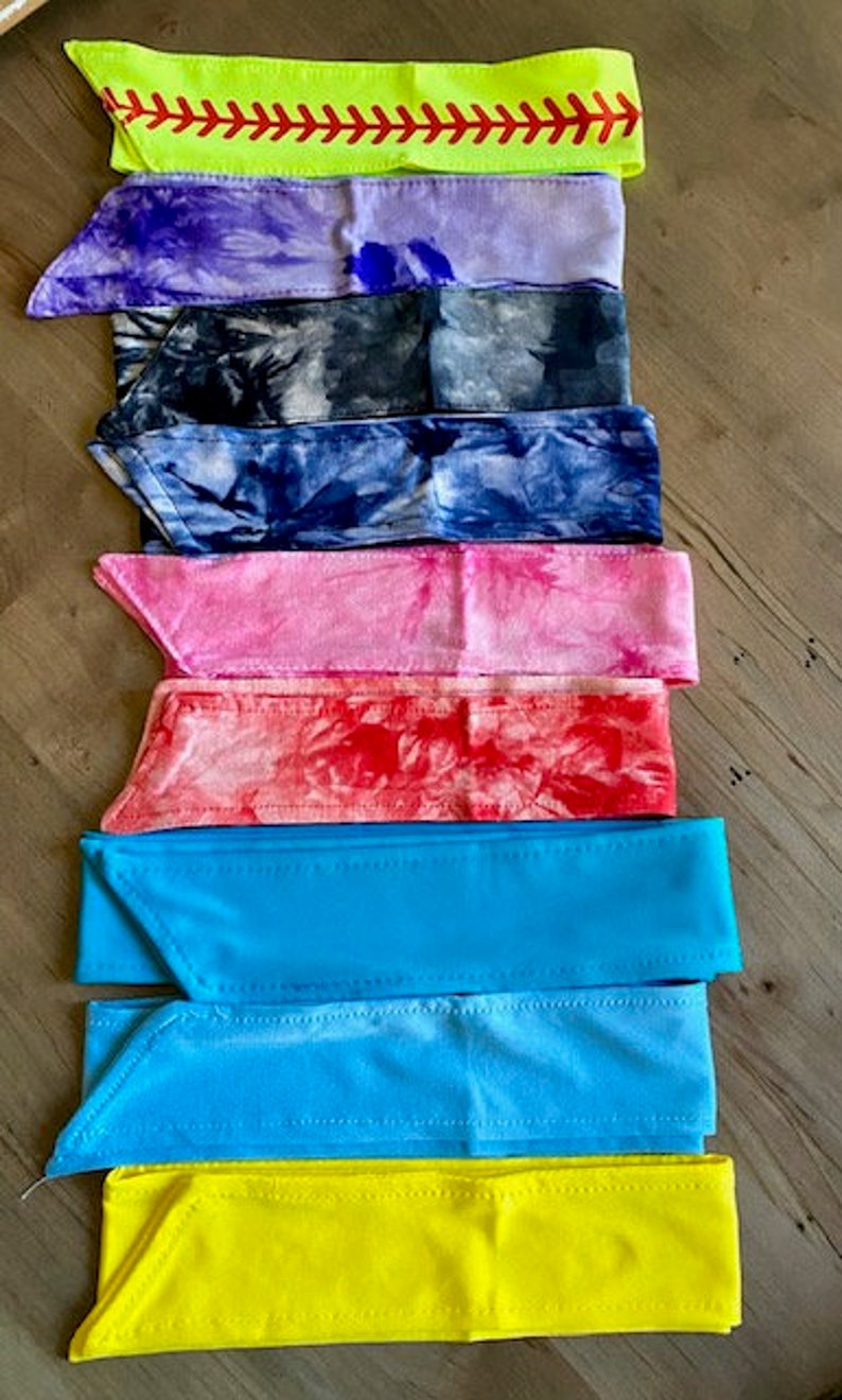 Personalized Softball Tieback Moisture Wicking Sports Headband 2.5" Wide/Softball Headband/Softball Team Tieback Headband/Softball Team Gift image 10