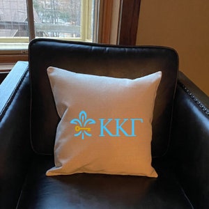 Kappa Kappa Gamma Linen Pillow/Kappa Kappa Gamma Gift/Kappa Kappa Gamma Pillow/Kappa Kappa Gamma Sorority Pillow/Kappa Kappa Gamma Merch