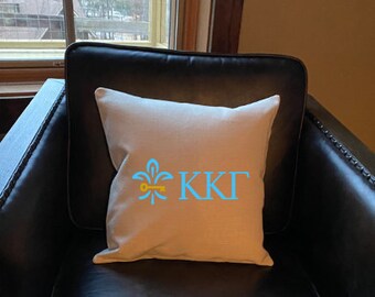 Kappa Kappa Gamma Linen Pillow/Kappa Kappa Gamma Gift/Kappa Kappa Gamma Pillow/Kappa Kappa Gamma Sorority Pillow/Kappa Kappa Gamma Merch