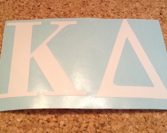 Kappa Delta KD Sorority Decal 2x3&quot; Regular Color and Glitter Vinyl and Printed Vinyl Available