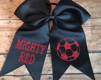 Sports/Sports Player/Team Sport Grosgrain Hairbow with Elastic Ponytail Holder